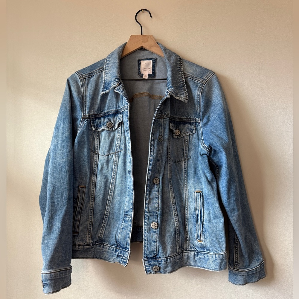 LC Lauren Conrad Light Blue Denim Jacket Sz XL
